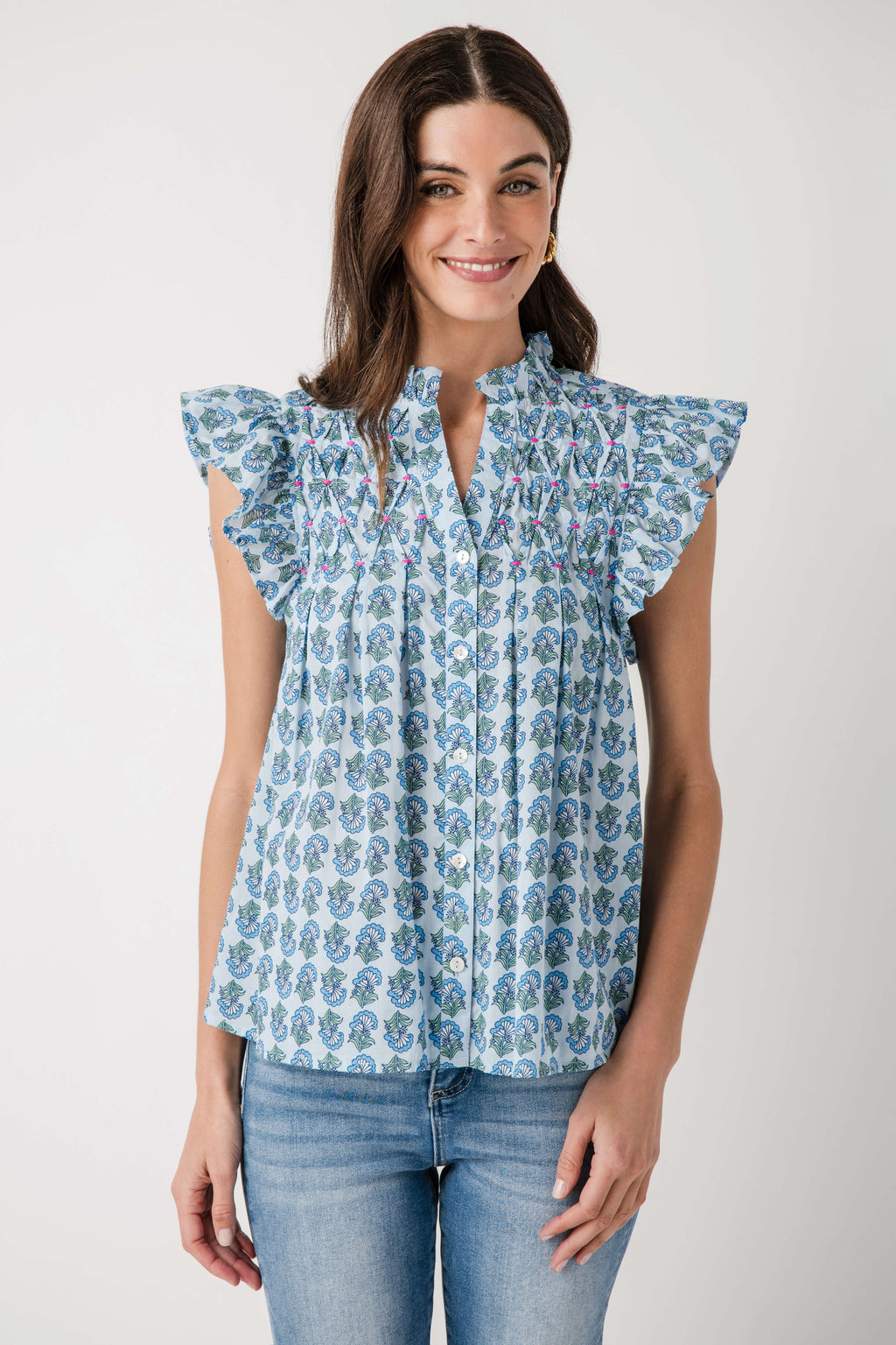 THML Block Print Button Up Top