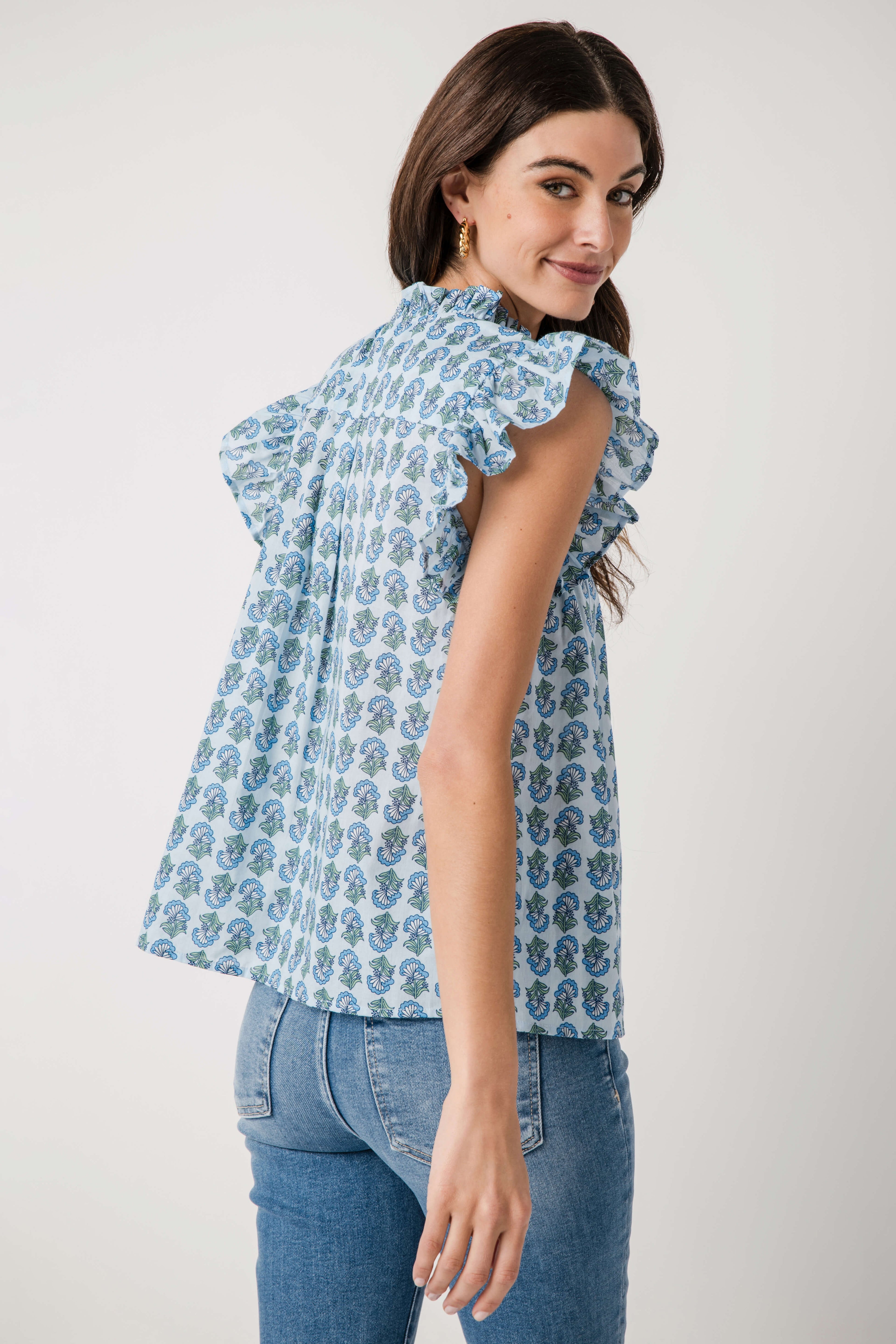 THML Block Print Button Up Top