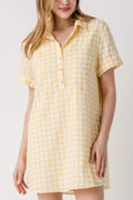 Day + Moon Gingham Easy Shirt Dress With Pocket Detail