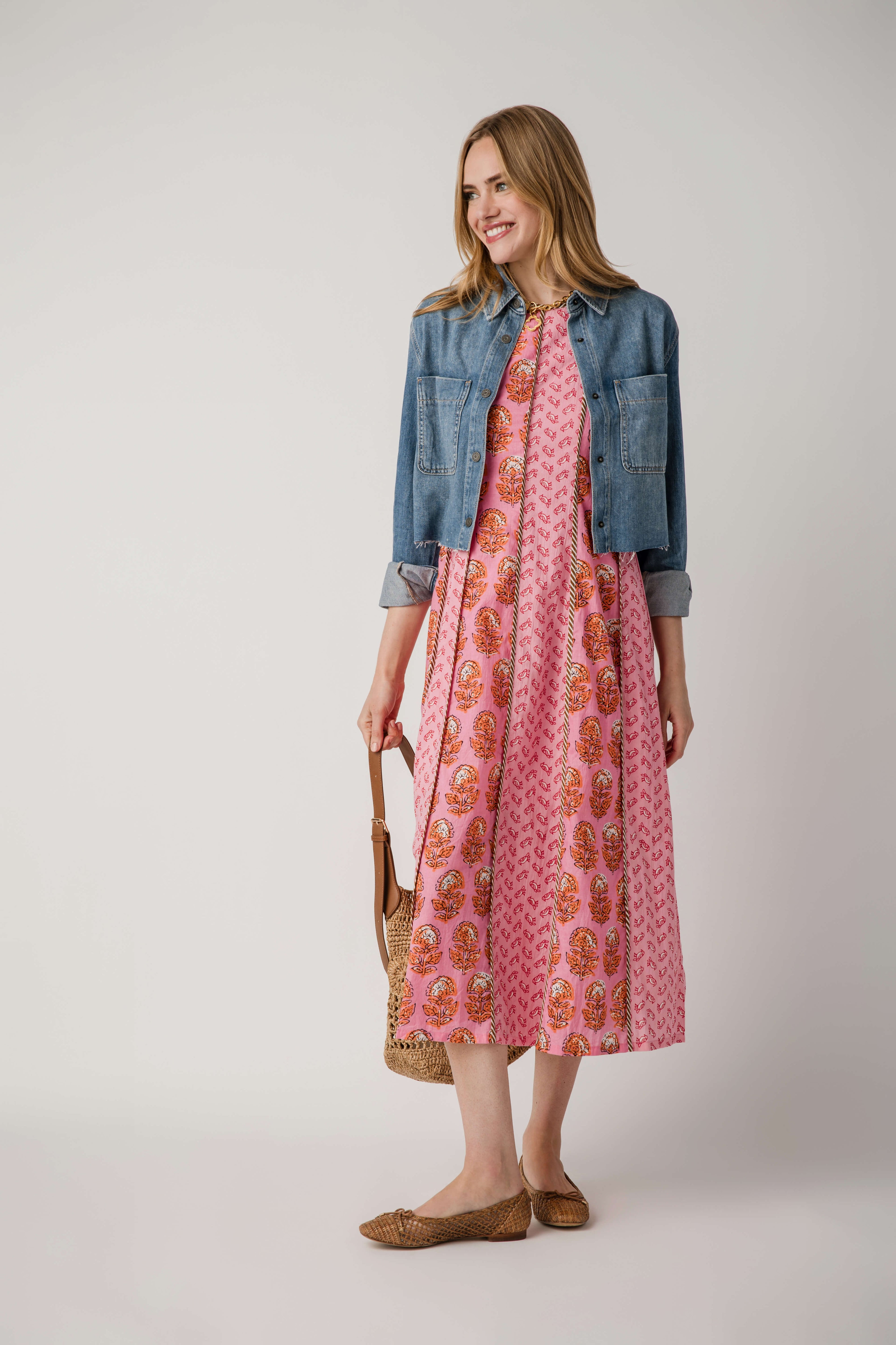 THML Mixed Pattern Seamed Maxi Dress – Social Threads