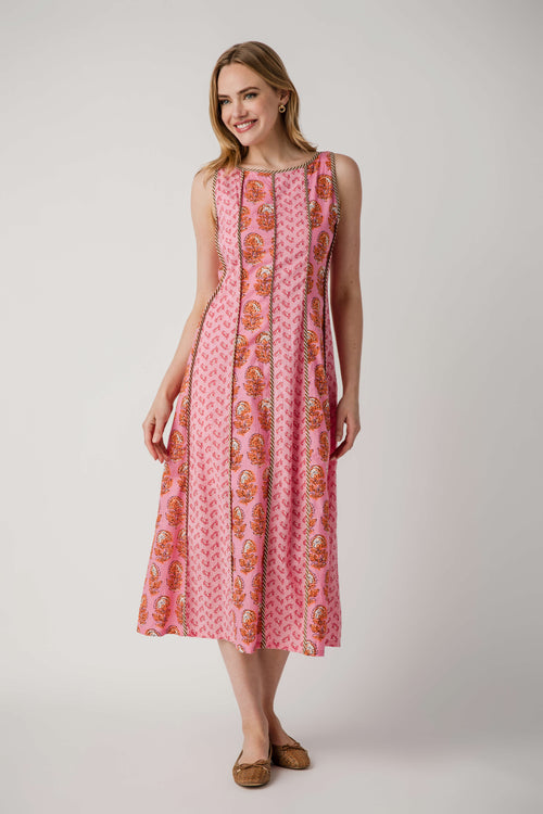 THML Mixed Pattern Seamed Maxi Dress