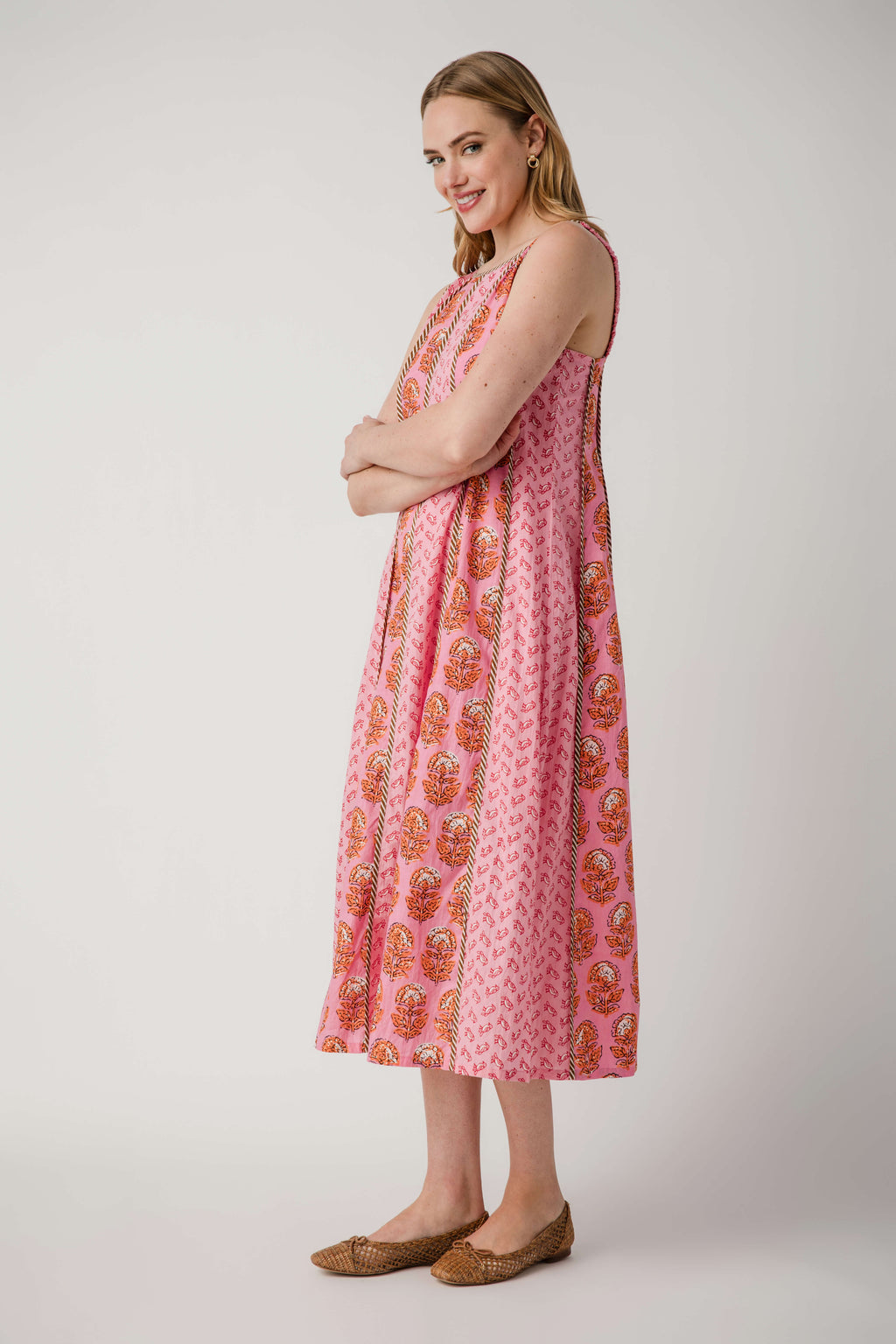 THML Mixed Pattern Seamed Maxi Dress