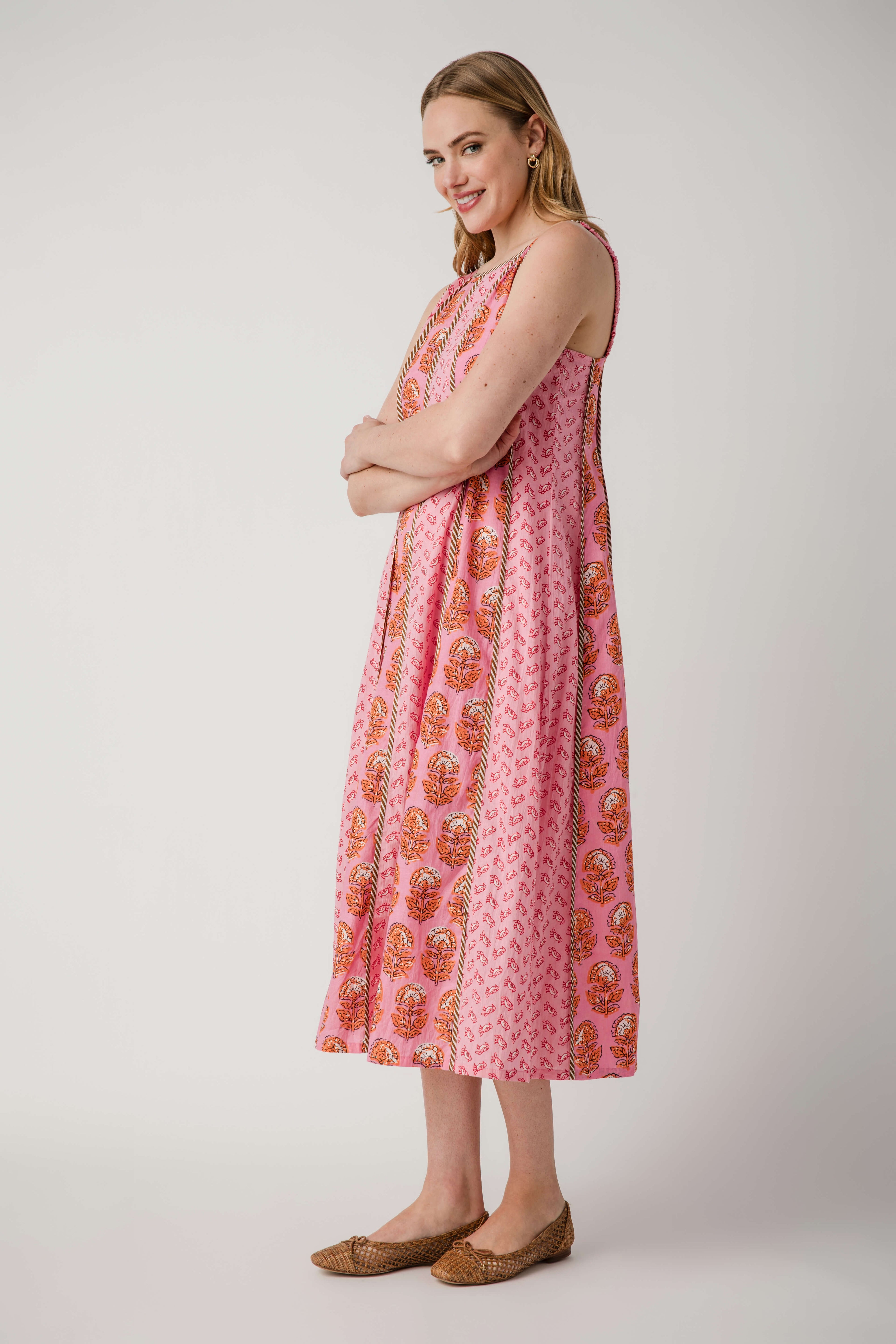THML Mixed Pattern Seamed Maxi Dress