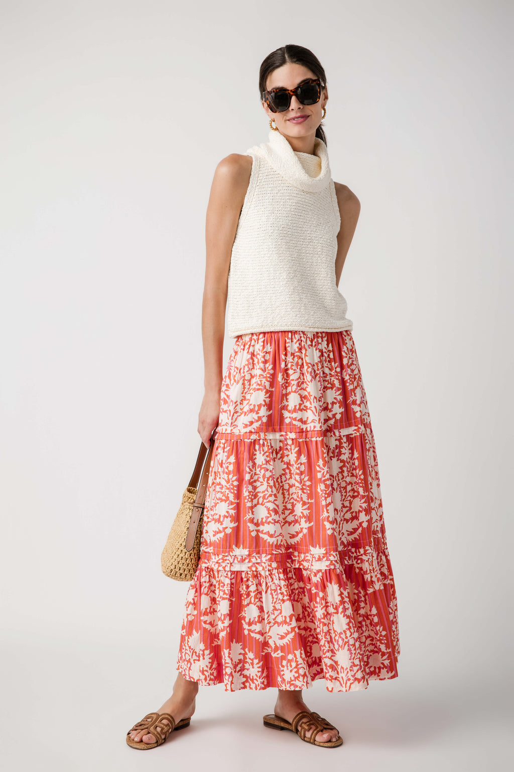 THML Striped Block Print Maxi Skirt