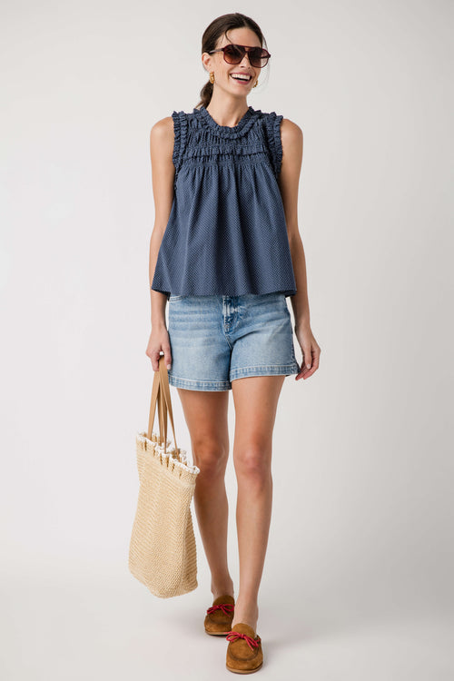 Raisonnel Smocked Birdseye Top