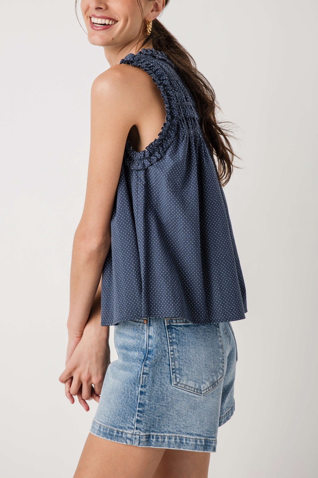 Raisonnel Smocked Birdseye Top