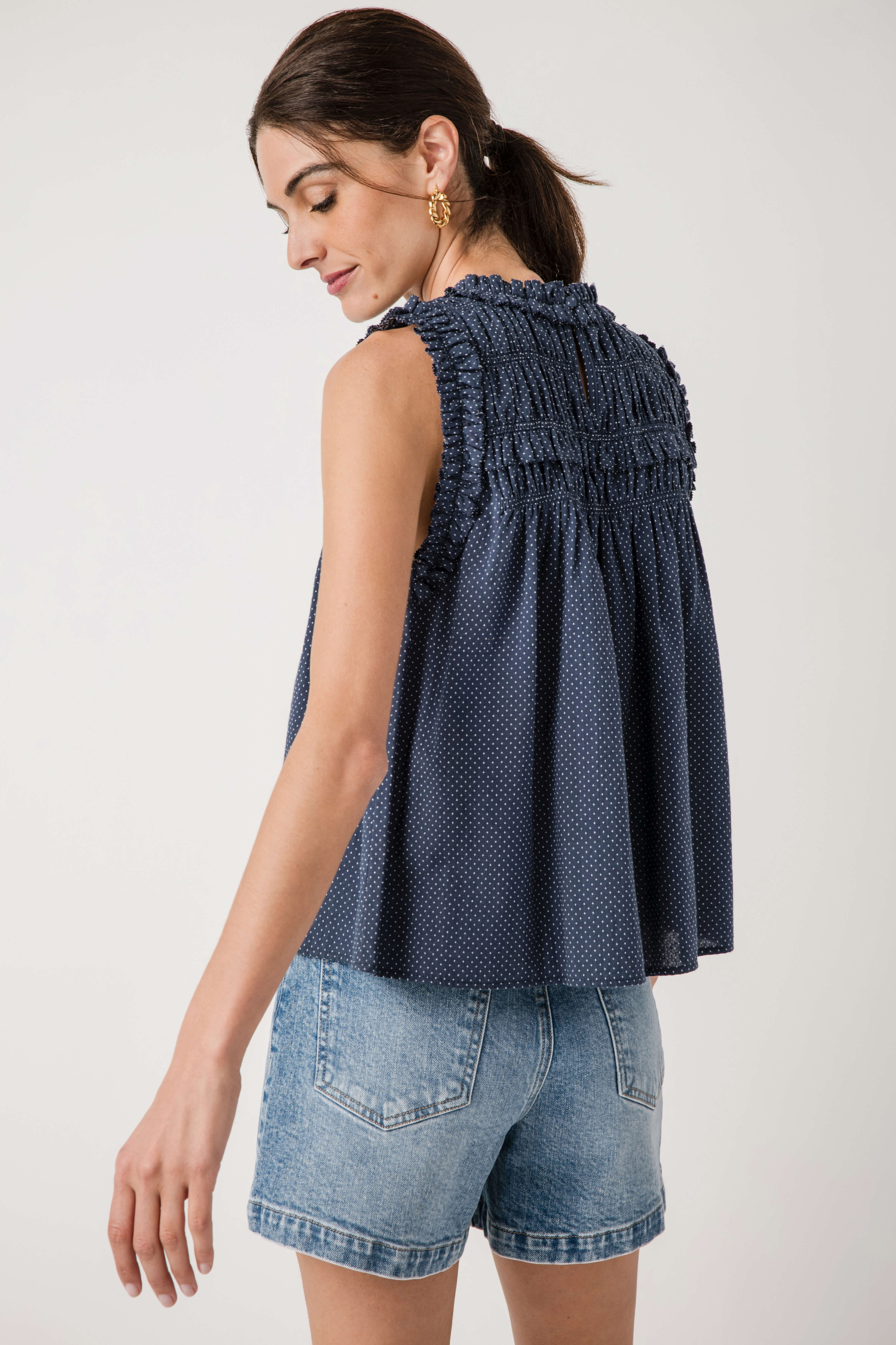 Raisonnel Smocked Birdseye Top