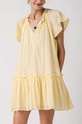 Lalavon Eyelet Ruffled Shift Dress