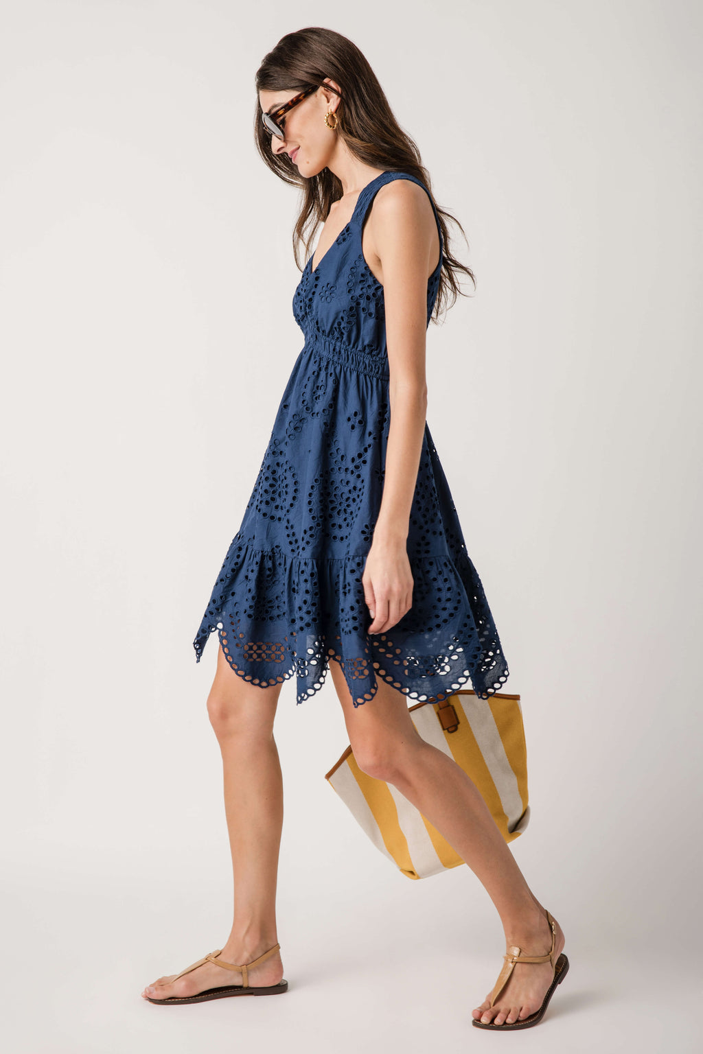 Skies Are Blue Eyelet Mini Dress