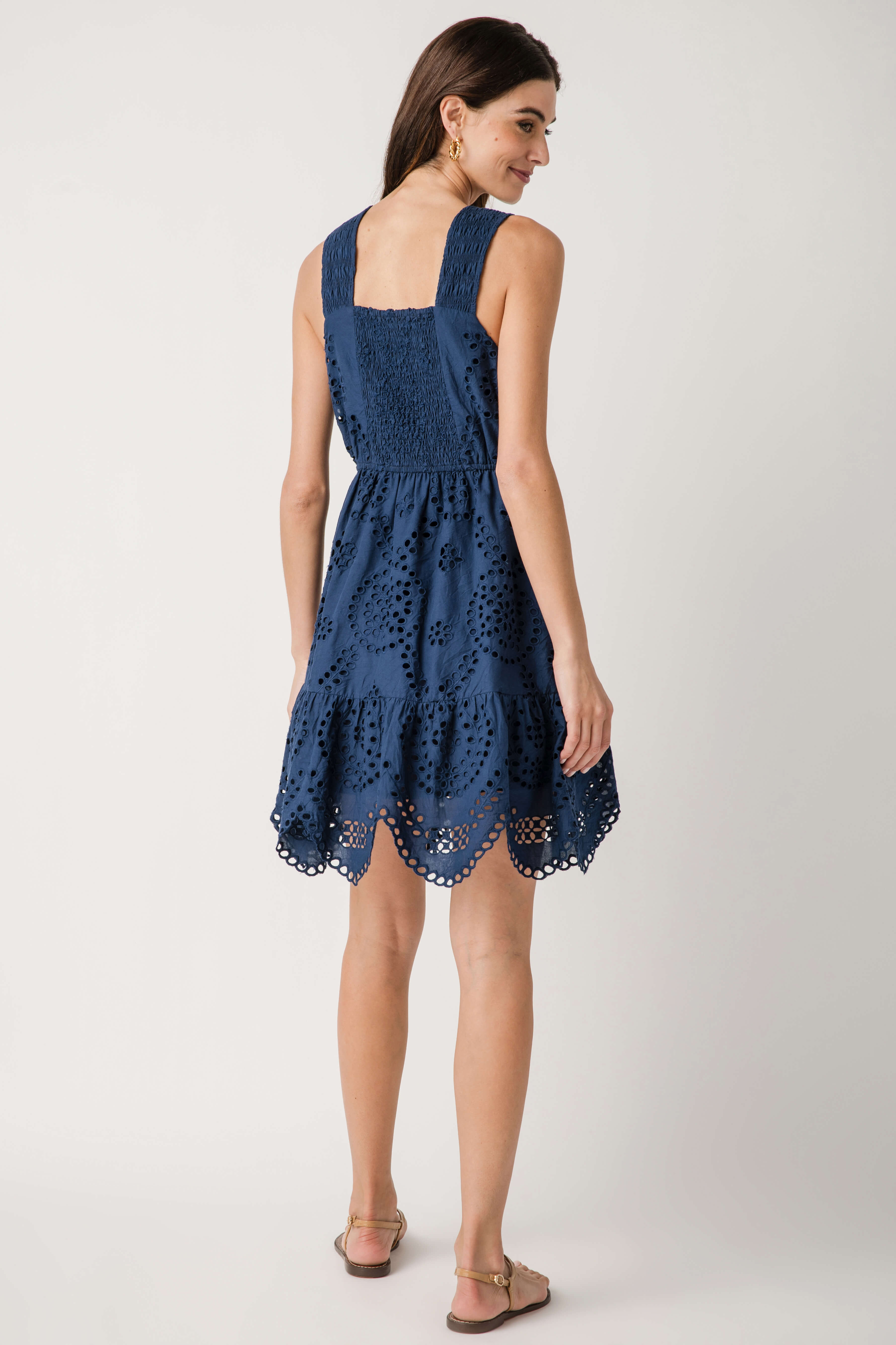 Skies Are Blue Eyelet Mini Dress