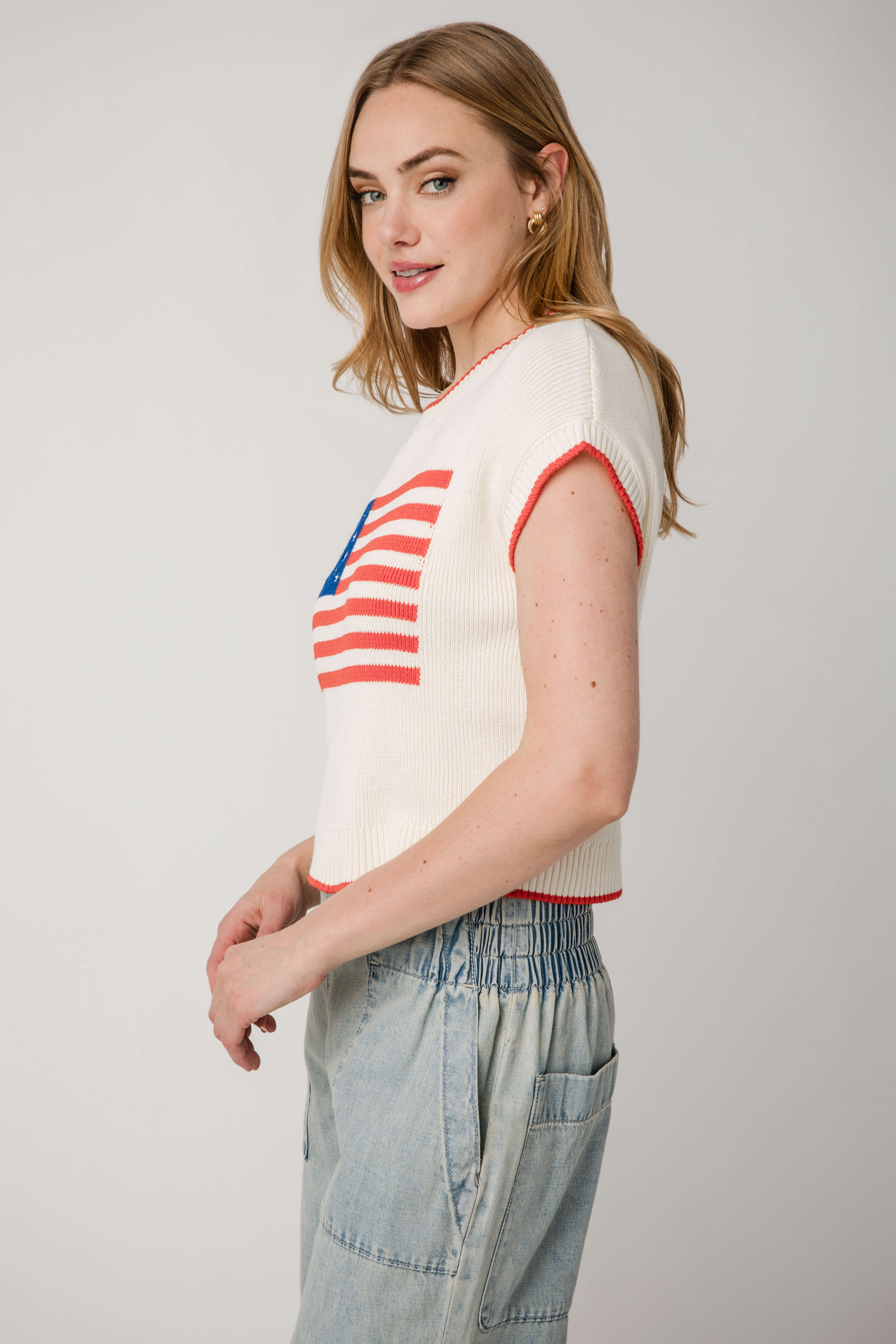 Z Supply Sleeveless Patriot Sweater