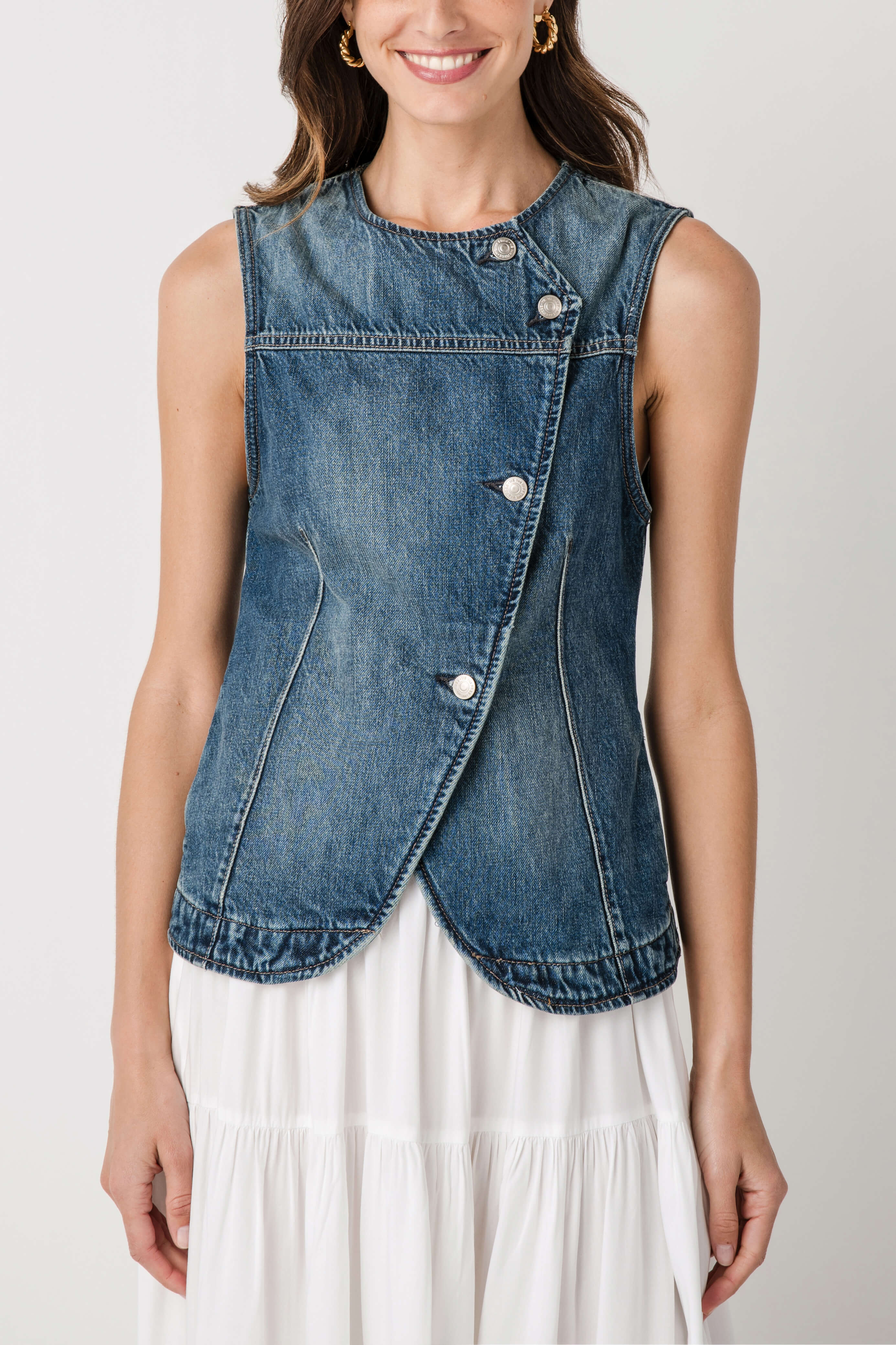 Free People Maris Denim Top
