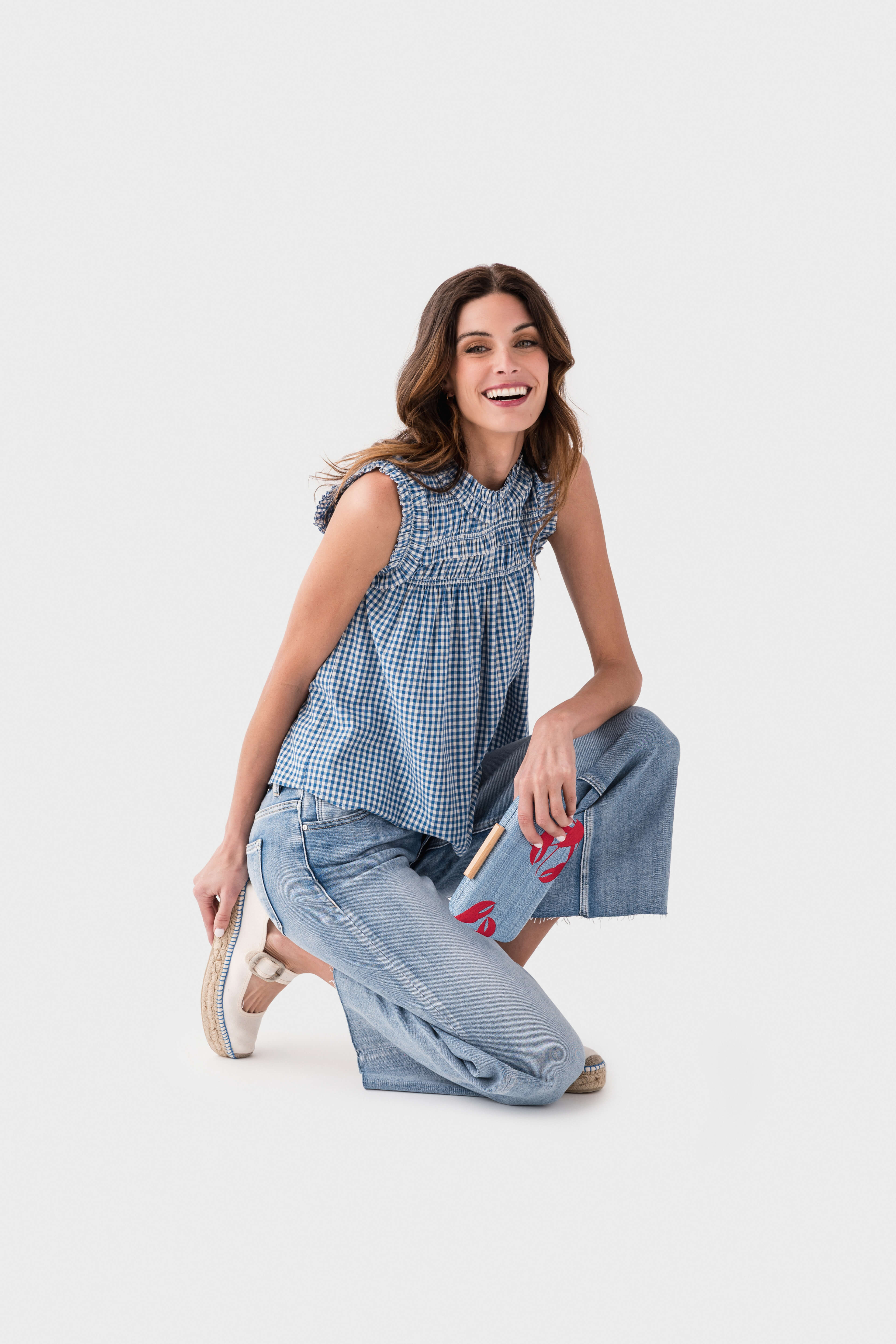Raisonnel Gingham Ruffle Blouse – Social Threads