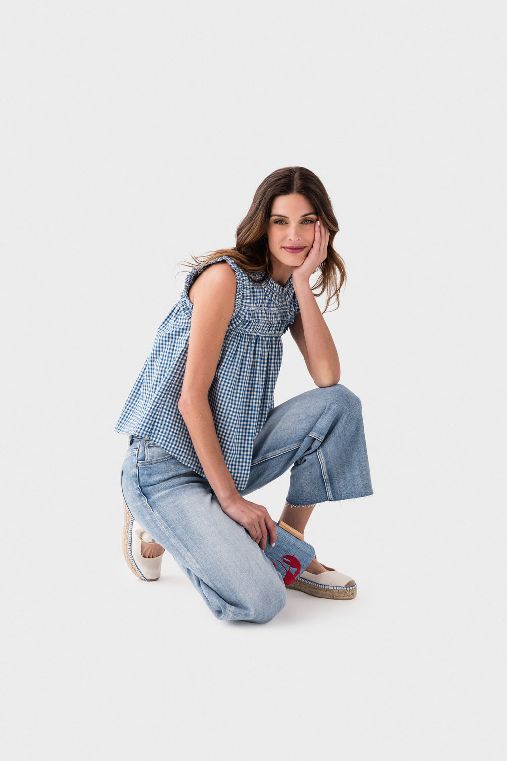 Raisonnel Gingham Ruffle Blouse