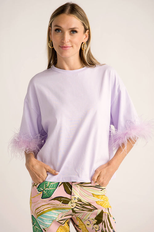 Vine and Love Feather Detail Top