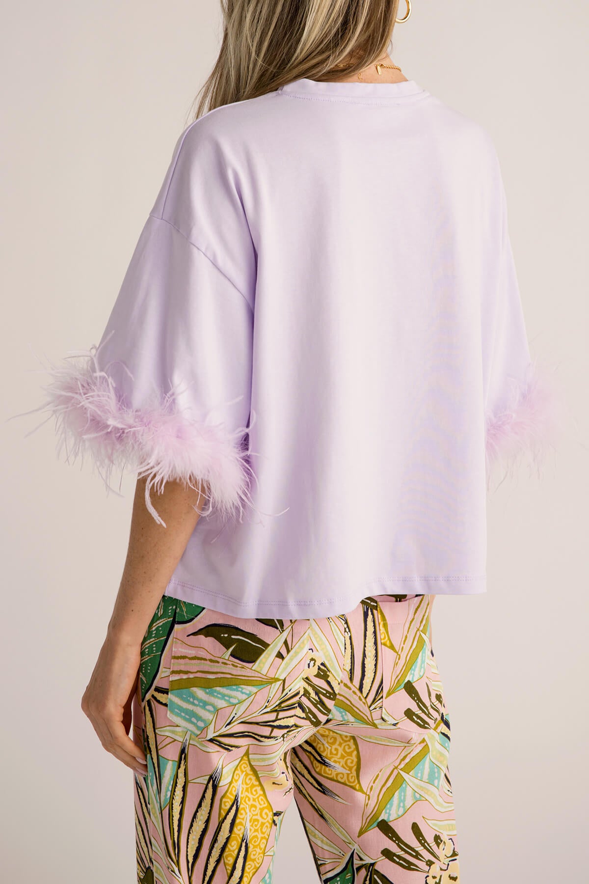 Vine and Love Feather Detail Top