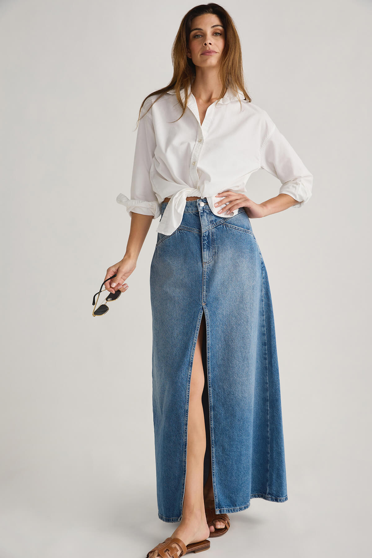 Free People Come As You Are Denim Skirt