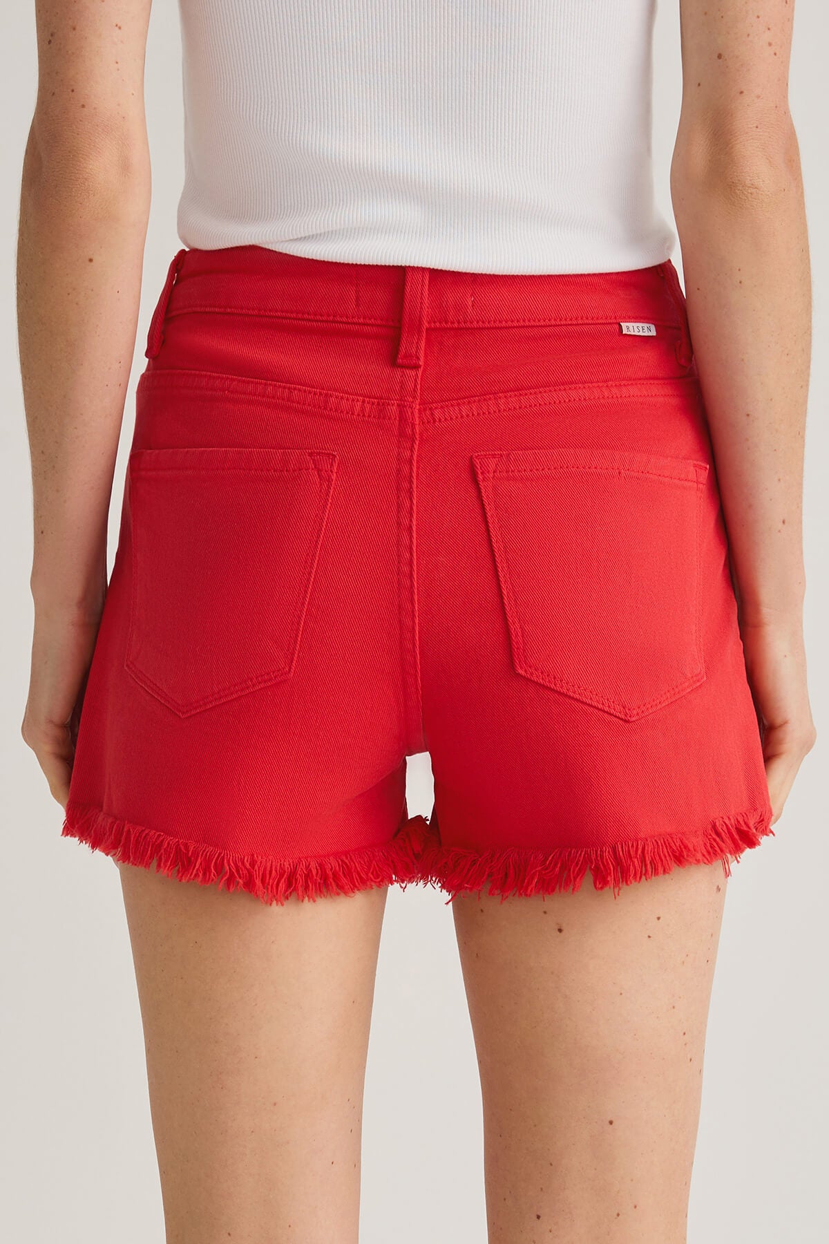 Risen Red Cutoff Shorts