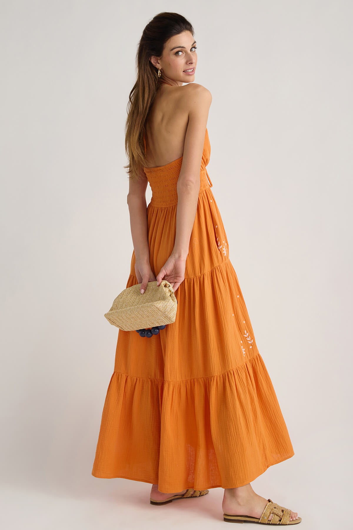 Fate Embroidered Tiered Maxi Dress