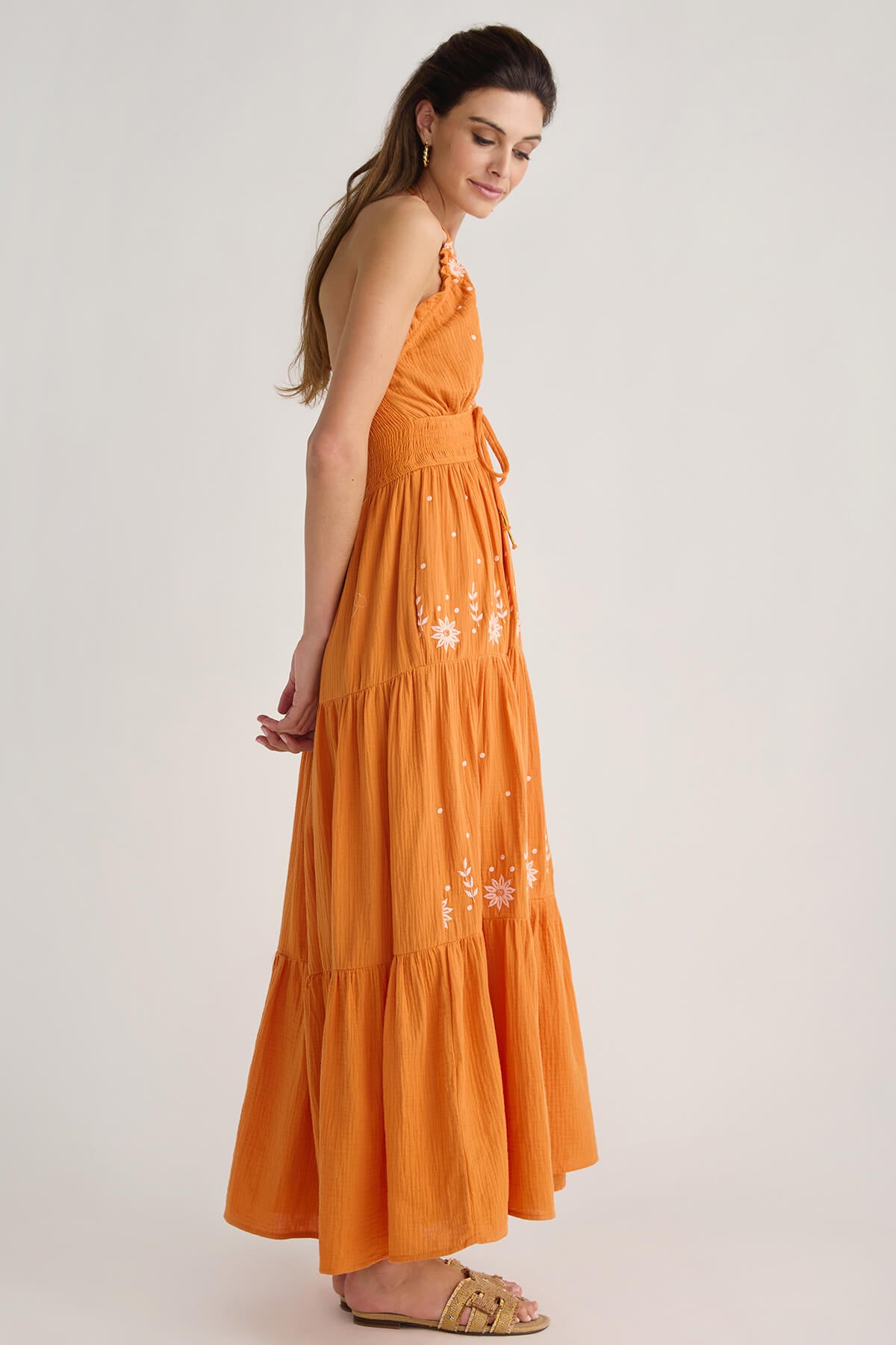 Fate Embroidered Tiered Maxi Dress