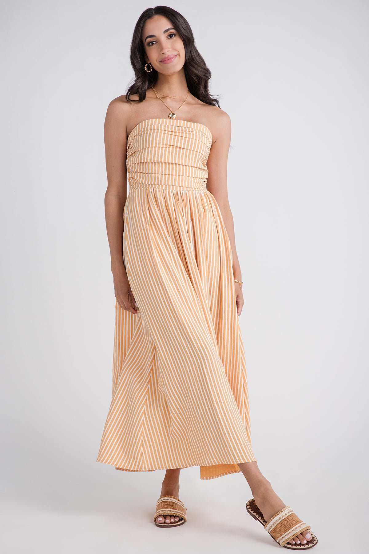 By Together Striped Strapless Dress