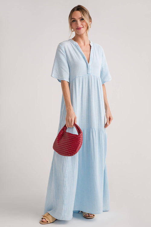 Eesome Mineral Washed Tiered Maxi Dress