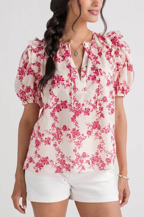 Olivaceous Floral Print Sherlyn Top