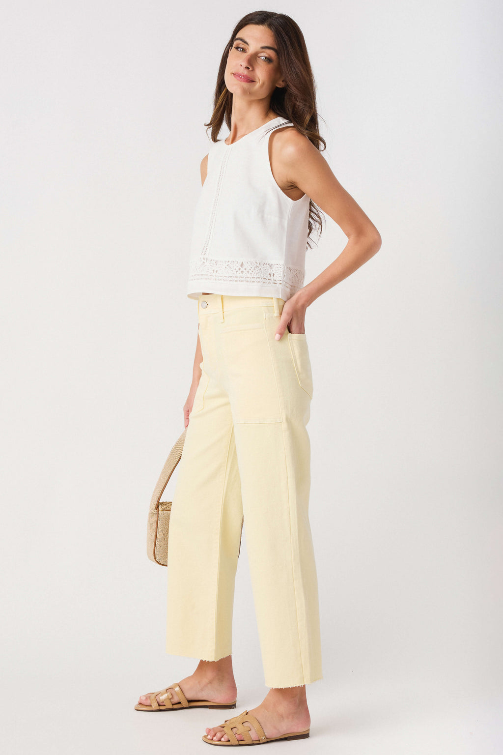 Just Black Denim High Rise Utility Wide Leg Jeans