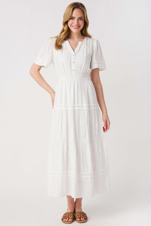Evelen Eyelet Midi Dress