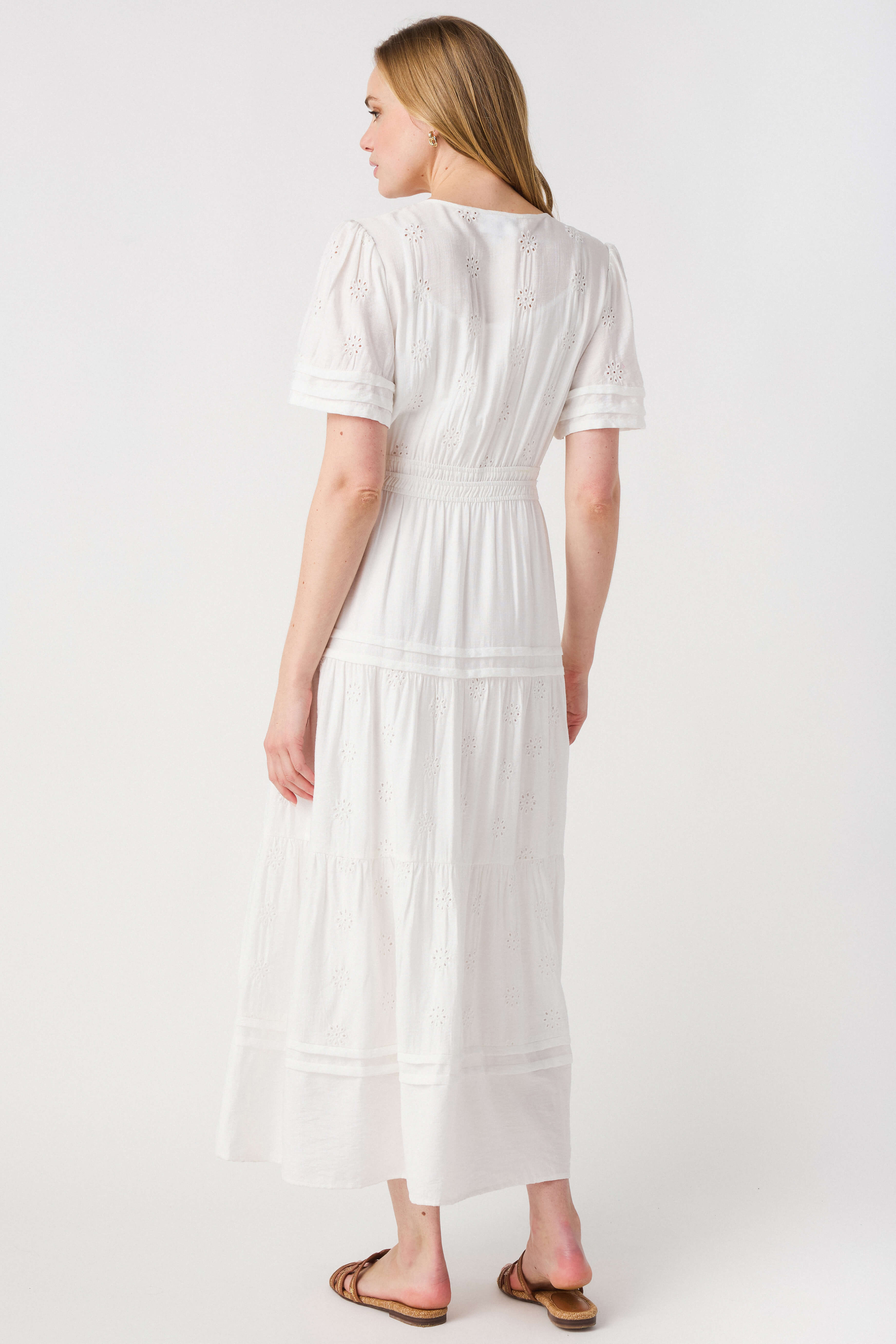 Evelen Eyelet Midi Dress