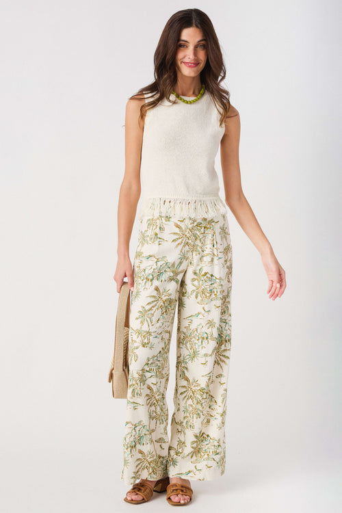 Forte Fringe Hem Knit Top