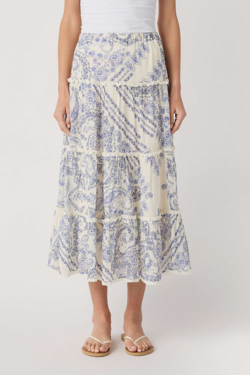 Olivaceous Kyra Tiered Maxi Skirt