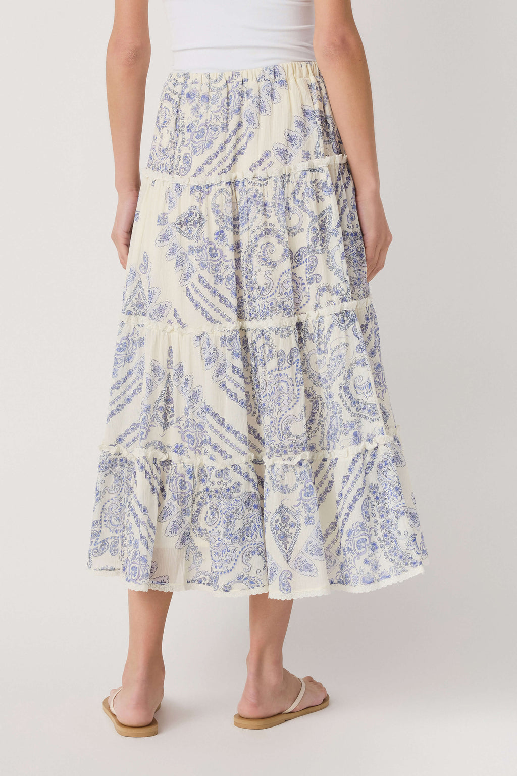 Olivaceous Kyra Tiered Maxi Skirt