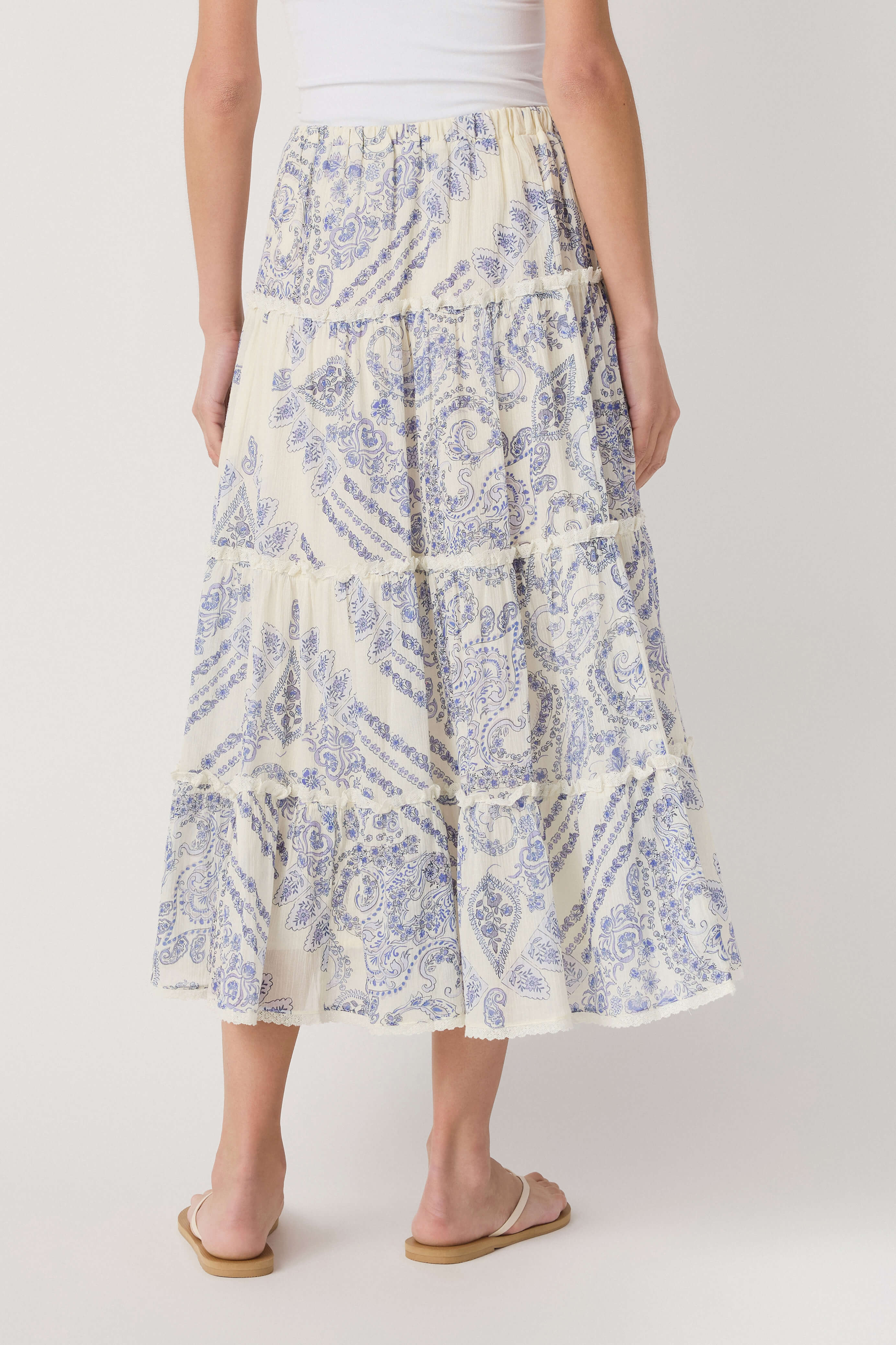 Olivaceous Kyra Tiered Maxi Skirt