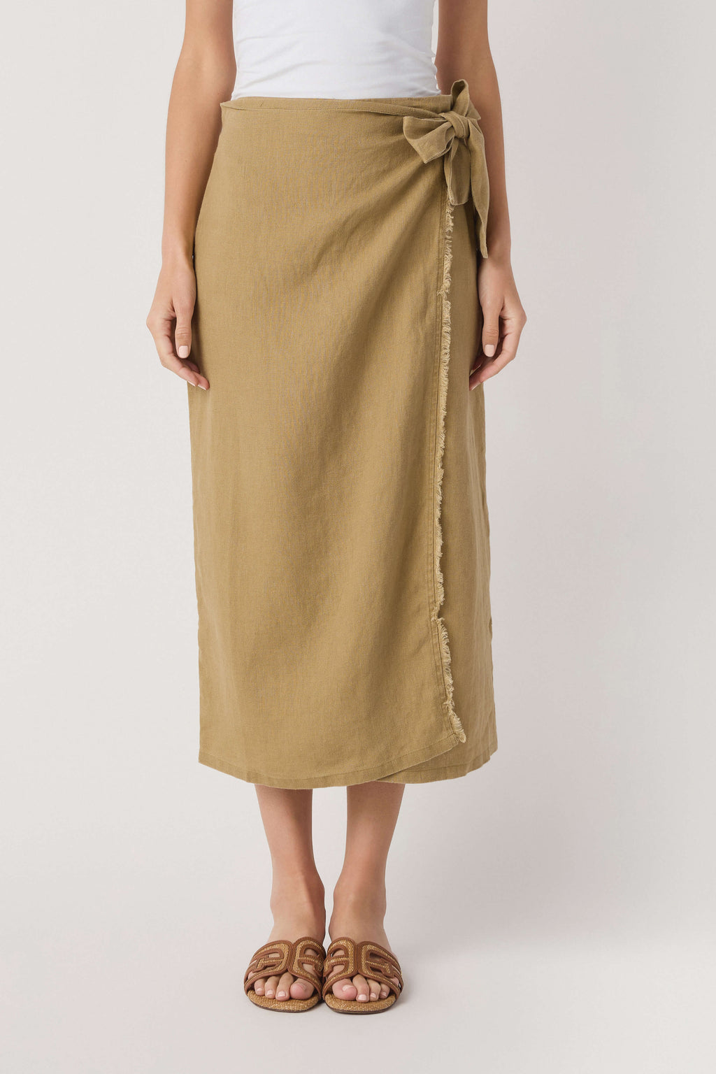 Miou Muse Raw Hem Wrap Skirt