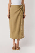 Miou Muse Raw Hem Wrap Skirt