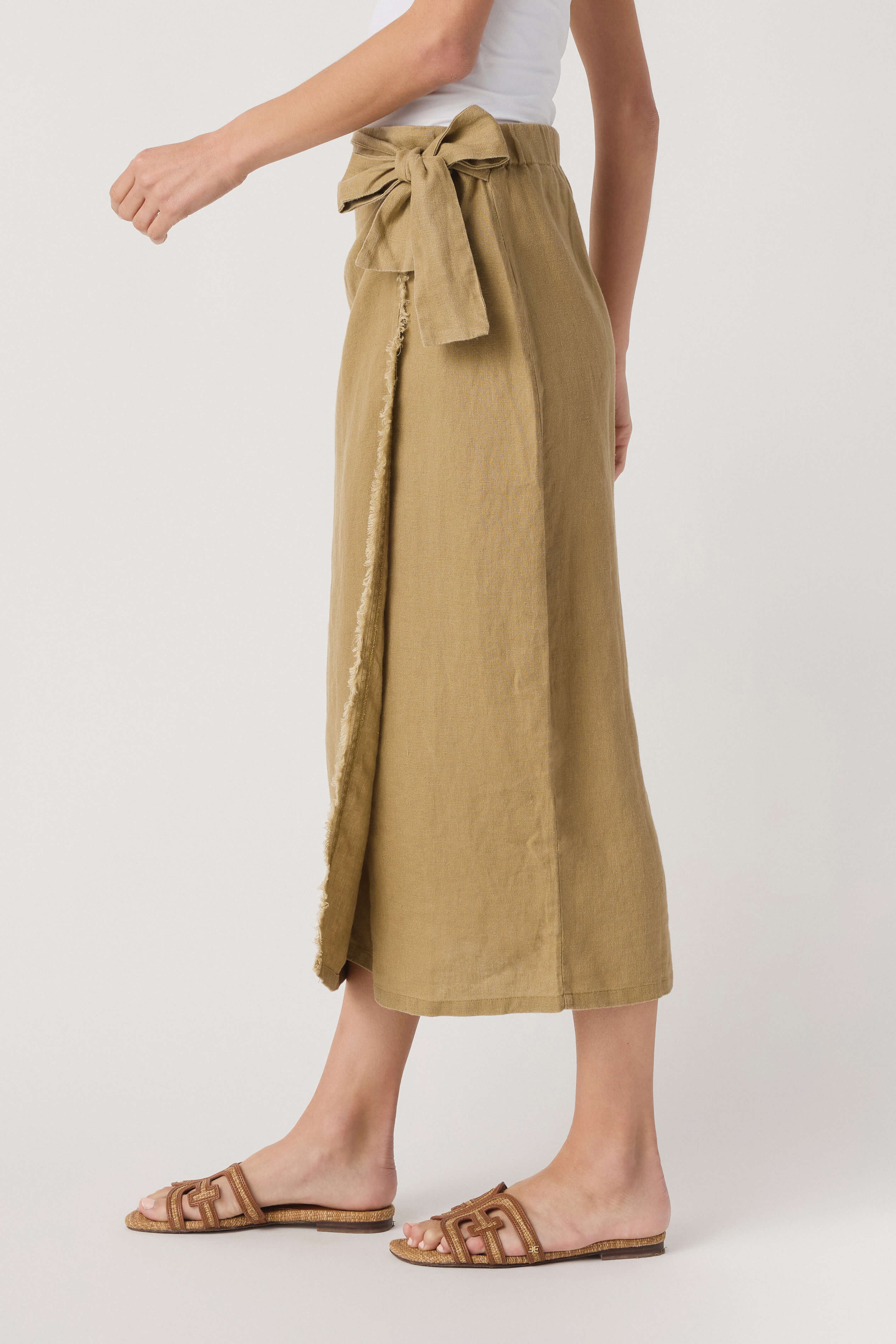 Miou Muse Raw Hem Wrap Skirt