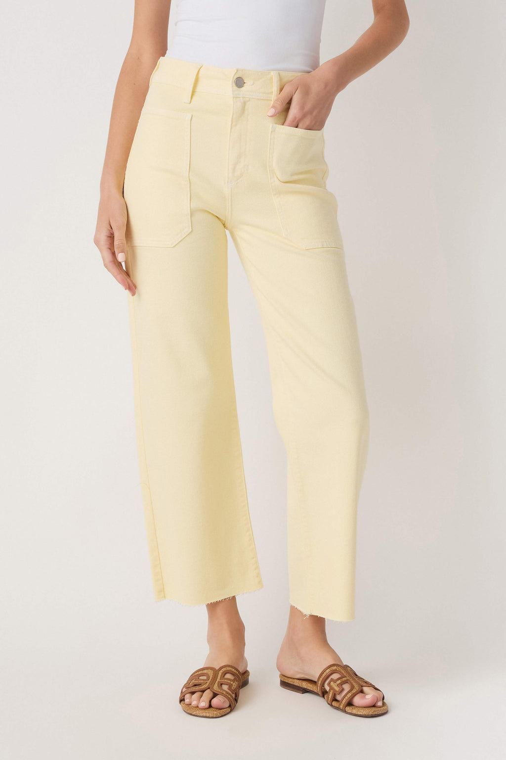 Just Black Denim High Rise Utility Wide Leg Jeans