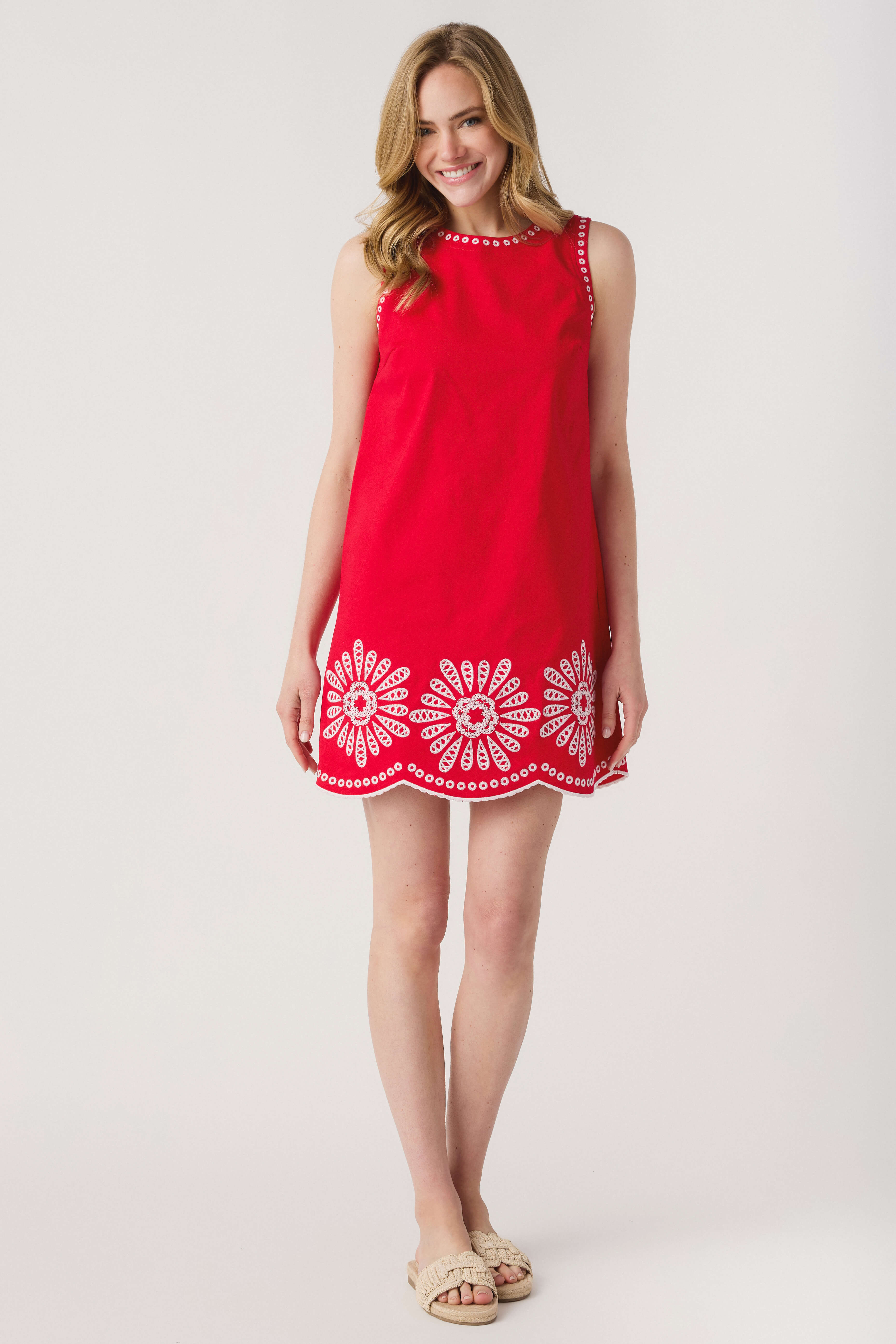 Pinch Floral Embroidered Mini Dress