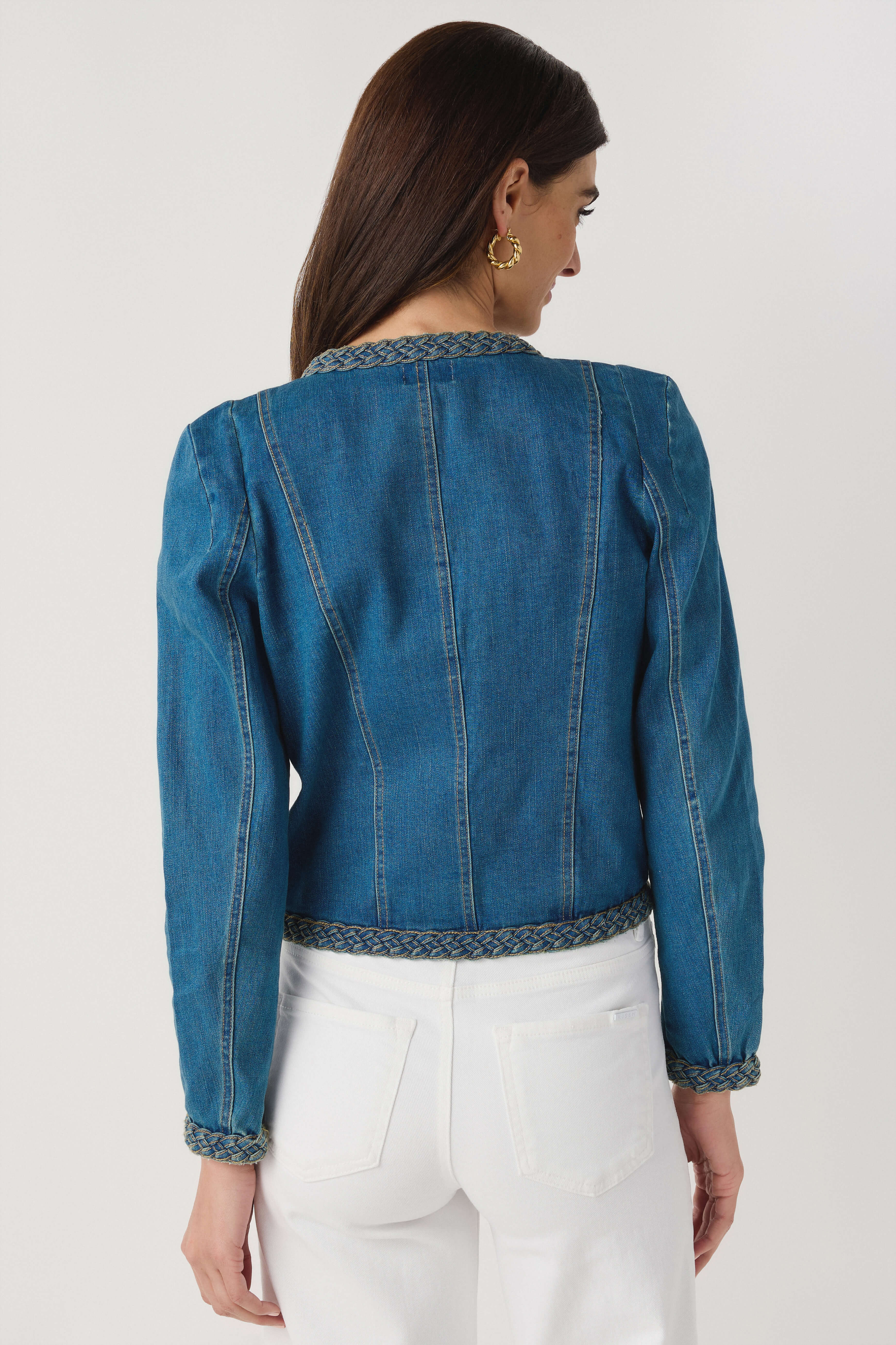 Fate Braided Trim Denim Jacket