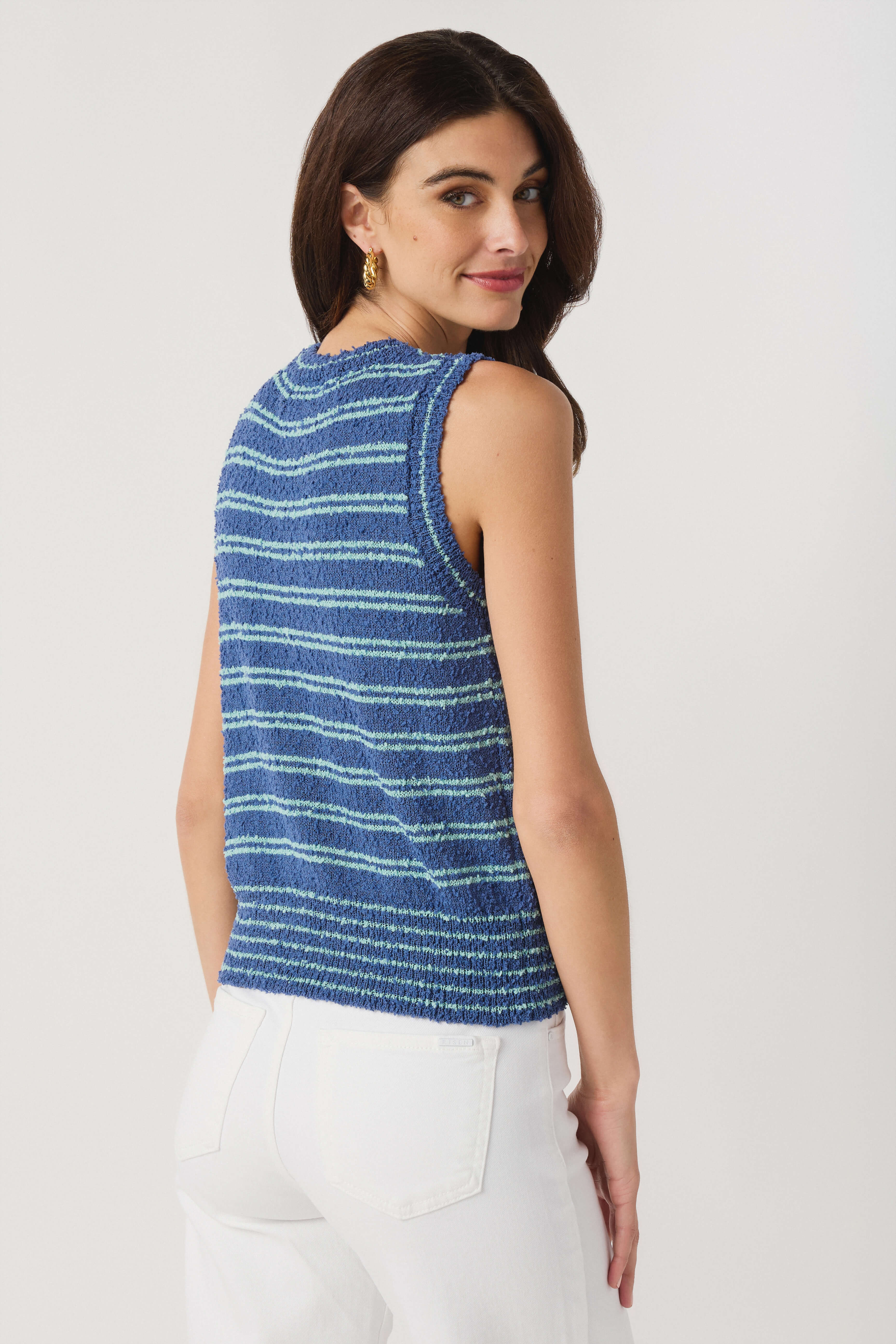 Pinch Striped Knit Sweater Top