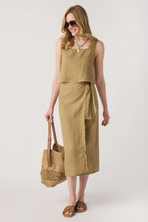 Miou Muse Raw Hem Wrap Skirt