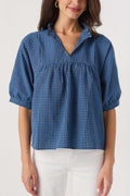 Wishlist Plaid Mock Neck Blouse