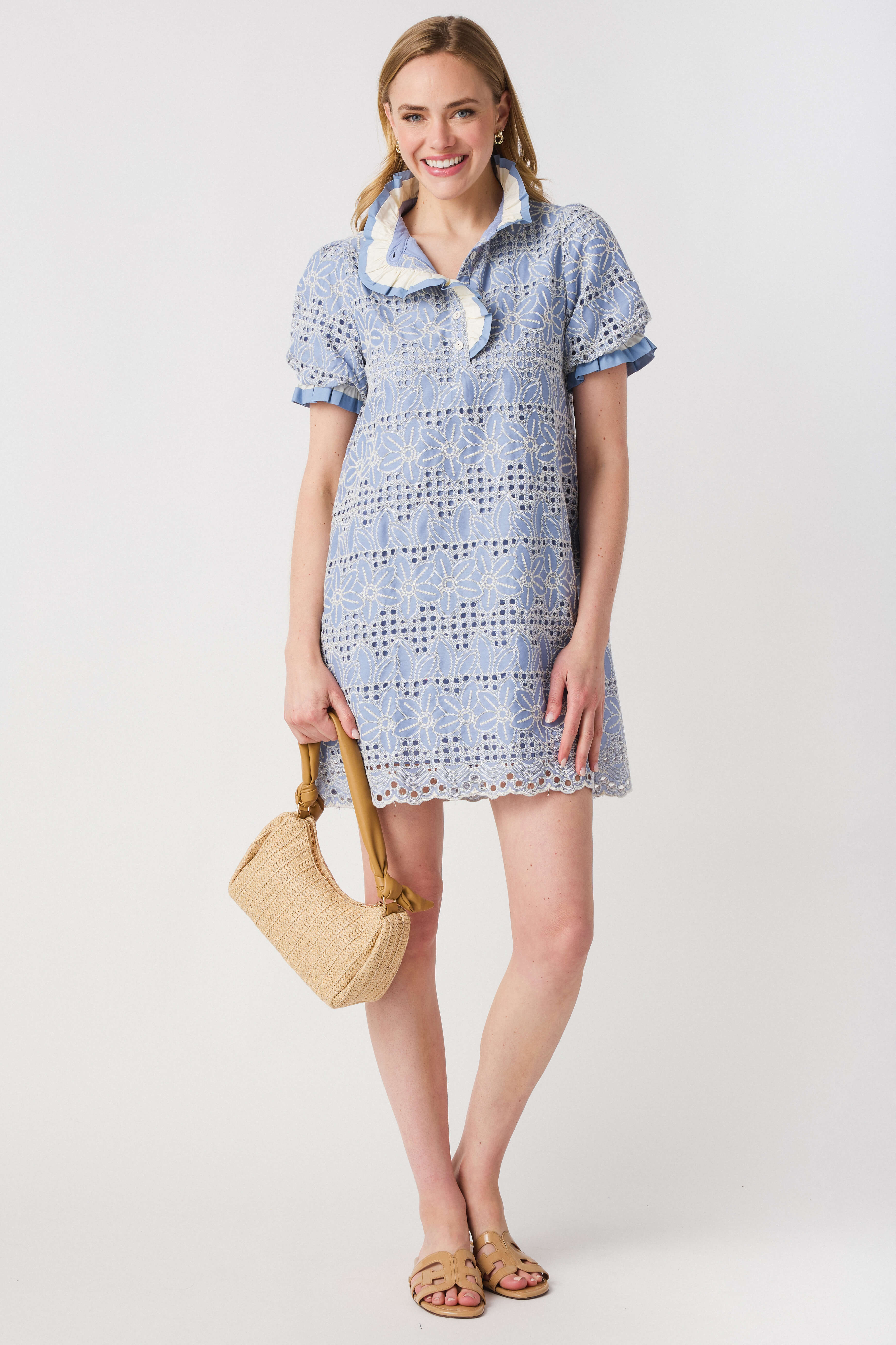 Jodifl Ruffle Eyelet Lace Dress