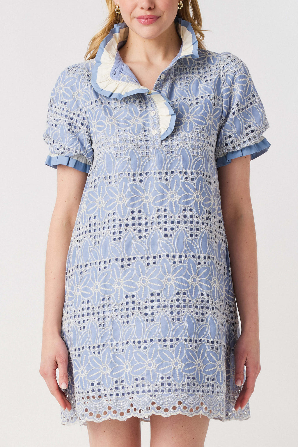 Jodifl Ruffle Eyelet Lace Dress – Social Threads