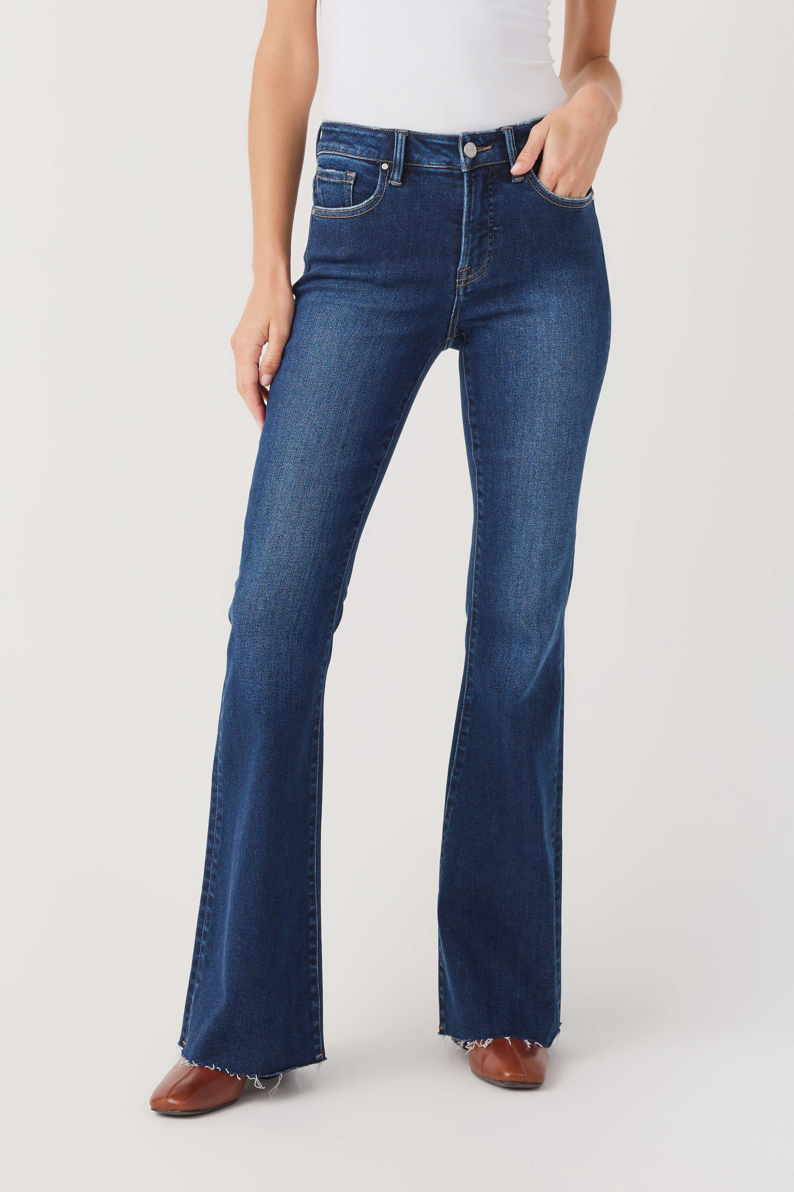 Risen High Rise Clean Pajama Flare Jeans