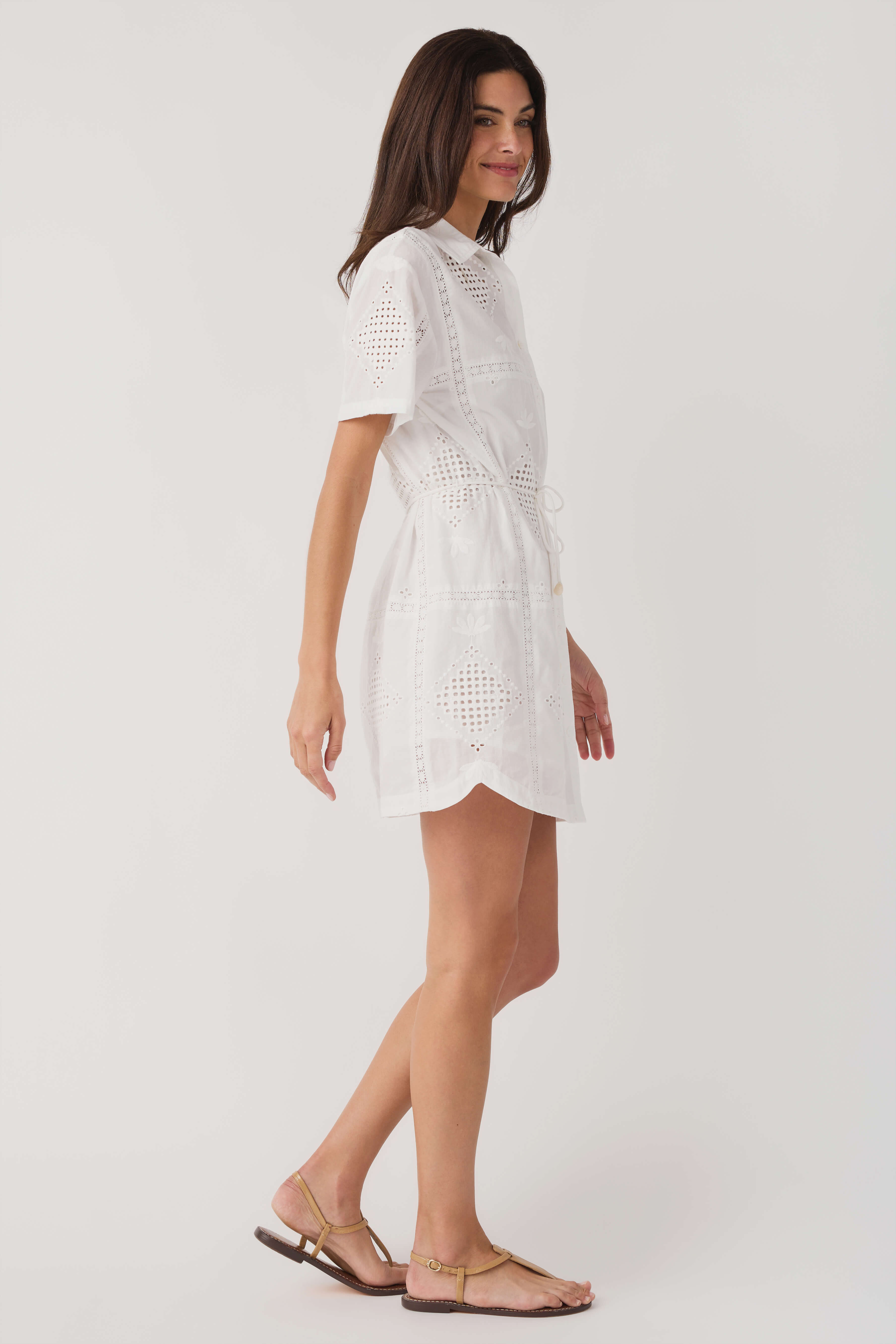 Z Supply Annabelle Eyelet Mini Dress | White | Size XS