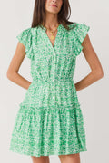 Pinch Geometric Ruffled Mini Dress