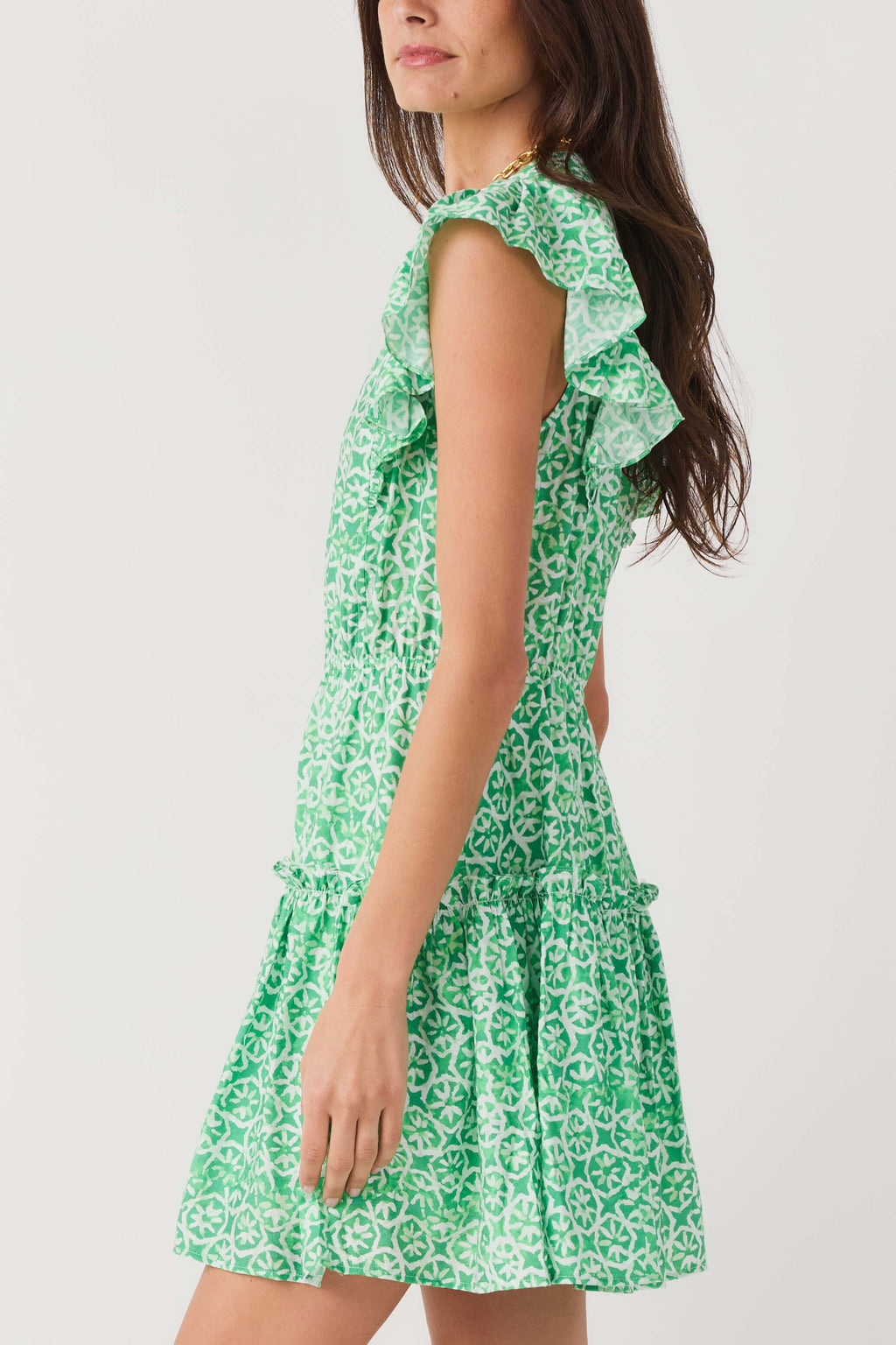 Pinch Geometric Ruffled Mini Dress