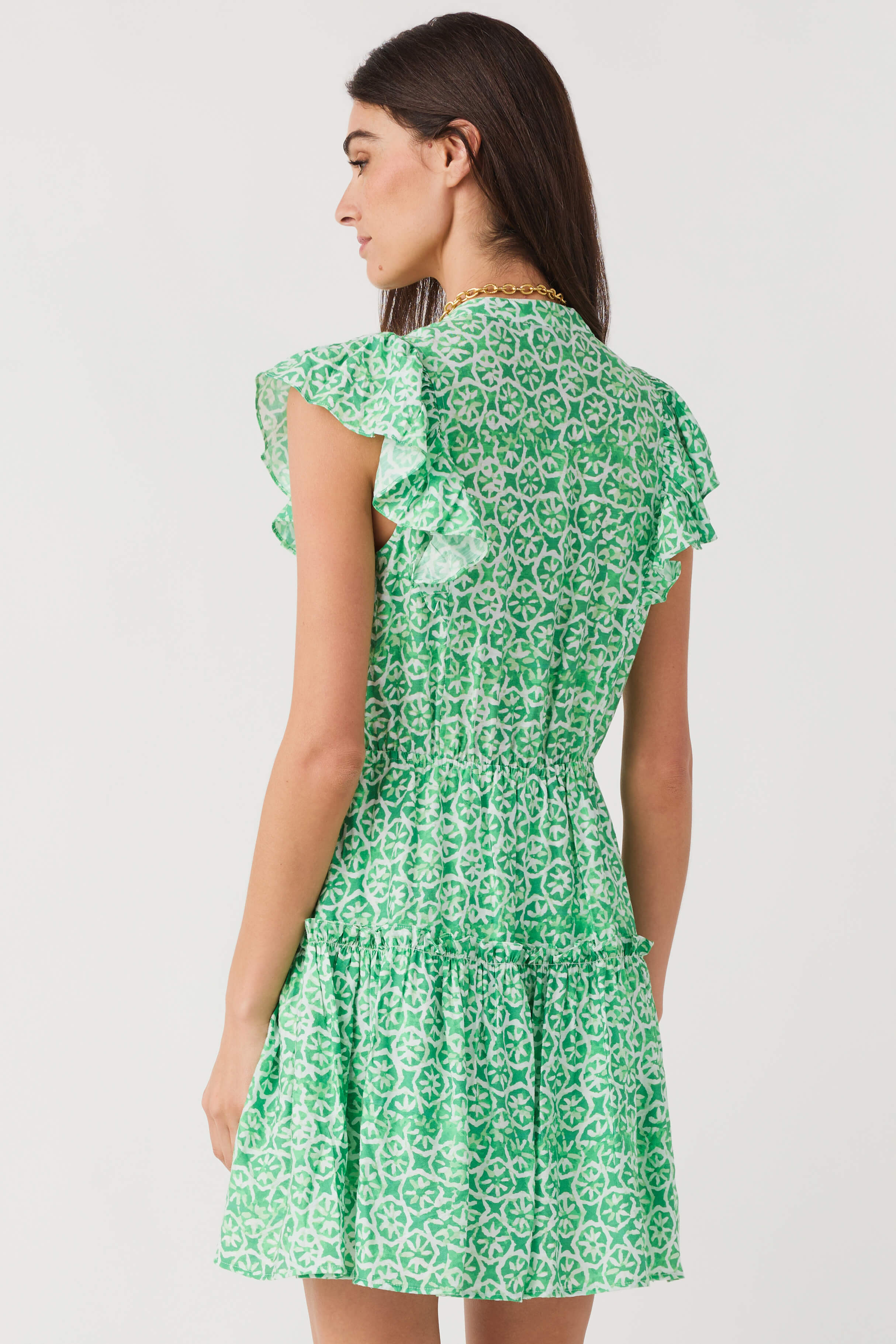 Pinch Geometric Ruffled Mini Dress